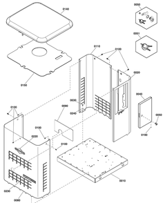 Enclosure Group Diagram and Parts List for 040577-01  Briggs and Stratton Generator